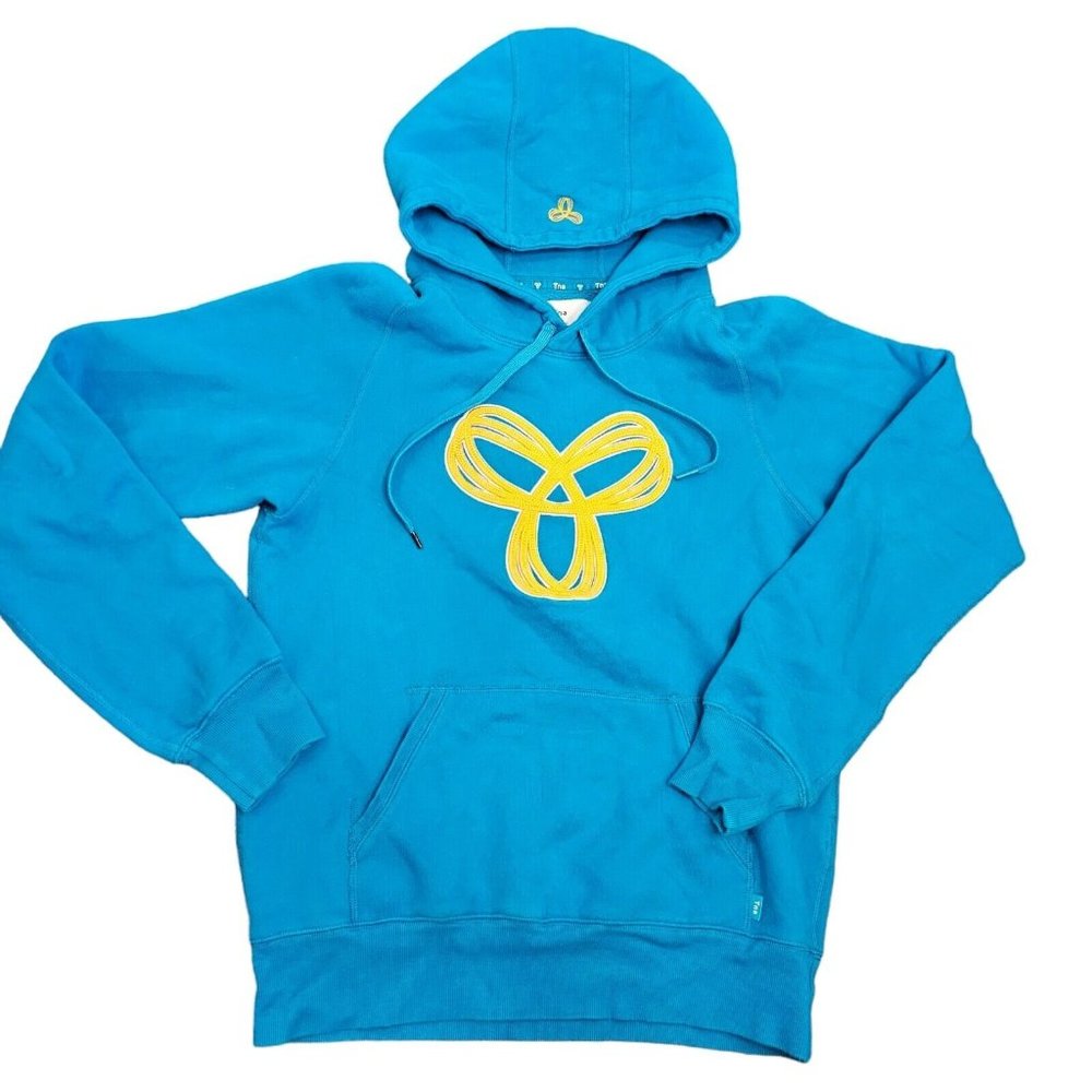 TNA Women’s Baltic Embroidered Logo Hoodie in Bright Blue and Yellow Sz S/M